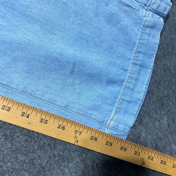 Pilcro And The Letterpress Wide Leg Pants Light Wash Size 27 Blue Cotton Linen - Picture 10 of 13